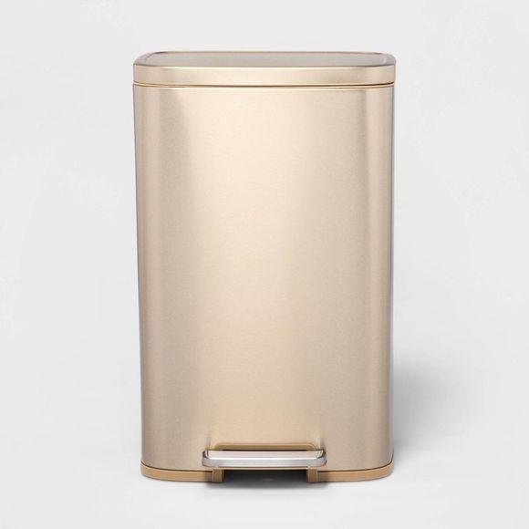 Brightroom Other 45l Rectangle Stainless Steel Step Trash Can Gold Brightroom Open Box